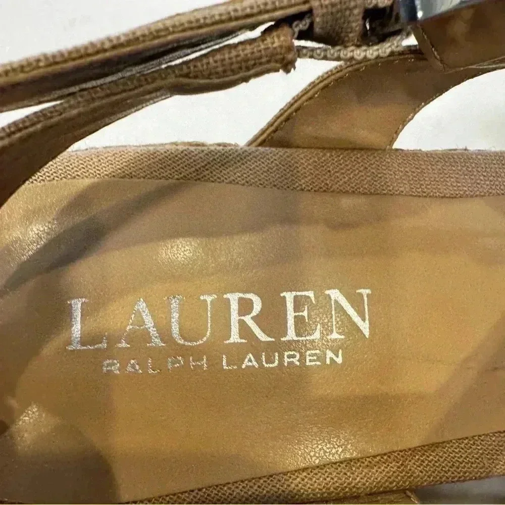 Lauren Ralph Lauren Katerina Espadrille Wedge Sandals Ivory Size 8